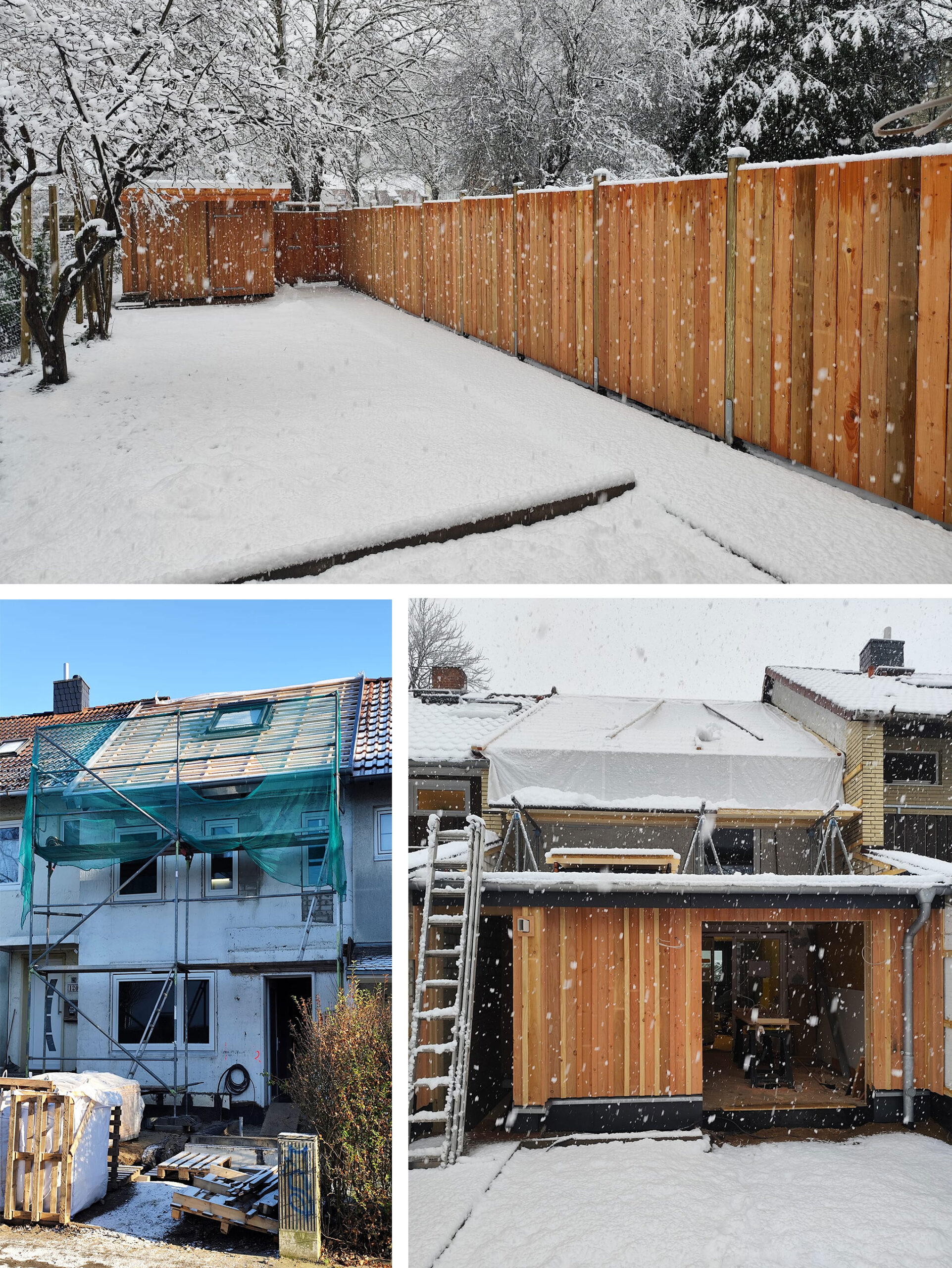 KfW-Effizienzhaus 70 - Reihenhaus mit Holzfassade aus Lärche